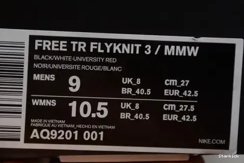 Black Free MMW SP AQ9201-001 (W) TR Flyknit Nike 3 0607